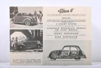 SIMCA: A 1950s SIMCA&nbsp;8 SEDAN single sheet, double sided sales brochure - 2