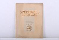 SPEEDWELL MOTOR CARS: A 1912&nbsp;'SPEEDWELL MOTOR CARS' sales brochure