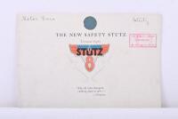 STUTZ: An original 'The New Safety Stutz Vertical Eight' STUTZ 8&nbsp;sales brochure, circa 1928