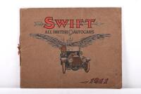 SWIFT: An original 2nd Edition 1911 'SWIFT ALL BRITISH AUTOCARS' sales brochure