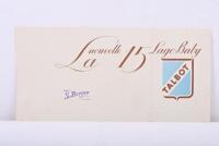 TALBOT: A 1950 TALBOT LAGO BABY 15 sales brochure. With 1950 S.Berger et FILS Price List