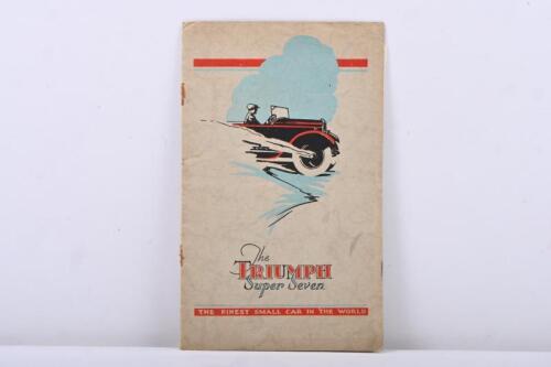 261 · TRIUMPH: A circa 1930's TRIUMPH Super Seven model range catalogue. Issued for BUCKLE MOTORS LIMITED, Sydney