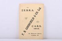 ZEBRA: A 1913 'THE ZEBRA CARS.' sales brochure (F.B. GOODCHILD & CO. Ltd)