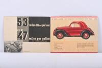 FIAT: A 1937 'FIAT 500 - THE ECONOMICAL UTILITY CAR' sales brochure (Publication N 3037). English text - 2