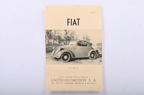 FIAT: A January 1948 FIAT Berline Modele 500 single sheet, double sided leaflet