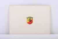 FIAT: A circa 1960's first edition 'FIAT ABARTH 850 T.C' Technical Characteristics booklet. Italian text. One of 5000 copies - 3