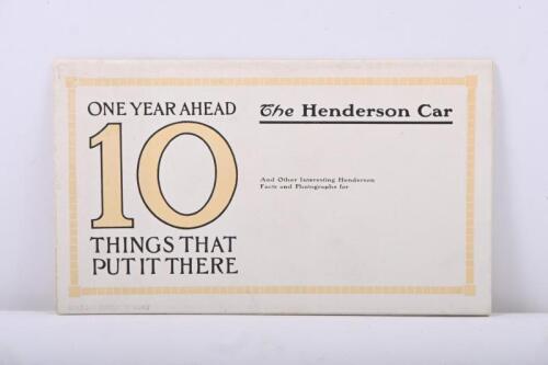 HENDERSON: A 1913 'The Henderson Car' sales brochure