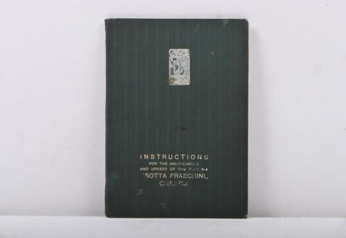 133 · ISOTTA FRASCHINI: An original 1926 'INSTRUCTIONS FOR THE MAINTENANCE AND UPKEEP OF THE TYPE 8-A "ISOTTA FRASCHINI" CHASSIS