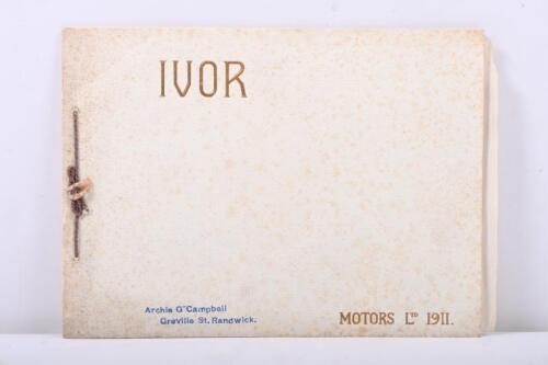 135 · IVOR: A 1911 IVOR MOTORS LTD catalogue. With separate facsimile table of dimensions, weights, speeds and prices of "IVOR" Chassis