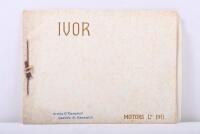 IVOR: A 1911 IVOR MOTORS LTD catalogue. With separate facsimile table of dimensions, weights, speeds and prices of "IVOR" Chassis