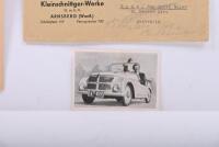 KLEINSCHNITTGER: An interesting group of Kleinschnittger F 125 1953 literature and correspondence. Personalised Australian letter, model detail sheet & technical data sheet - 4