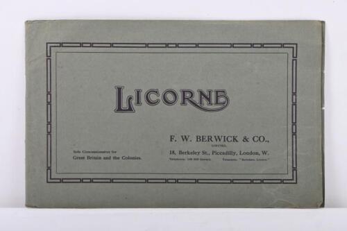 LICORNE: A May 1912 LICORNE sales catalogue