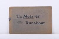 METZ: A 1912 'The Metz "22" Runabout sales brochure, as prepared for BROWN & HELLICAR, Ltd, Sydney