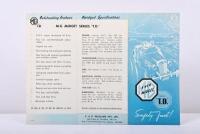 MG: A single sheet, double sided 1950's MG TD sales brochure - 2