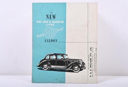 Mg: A 1950'S 'The New One And A Quarter Litre Mg Saloon' Sales Brochure