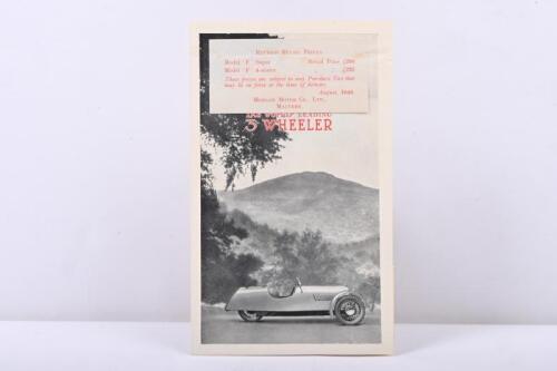 MORGAN: A 1930's Morgan 3 WHEELER sales brochure