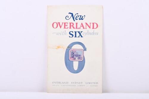 OVERLAND: An Australian issued original 'New OVERLAND with SIX cylinders' model range brochure