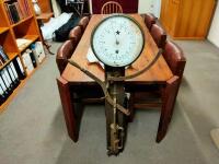 SCALE: An early wall mounted 3 LBS. weighing scales - 4