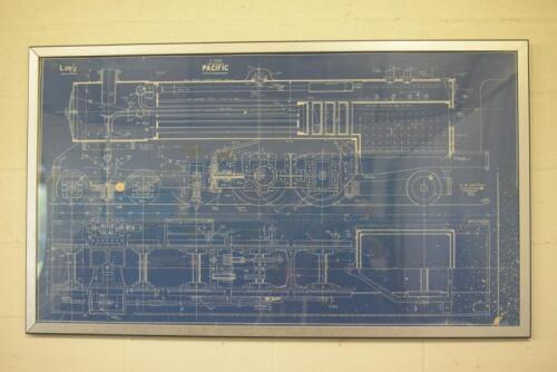 LOCOMOTIVE: An impressive large original blueprint of the 5&rdquo; gauge &lsquo;Pacific&rsquo; 4-6-2 locomotive