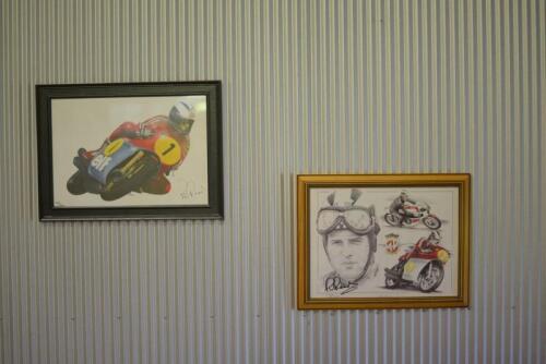 PHIL READ: Two prints featuring Phil Read racing his MV Agusta motorcycle, both signed by Read.
