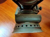 LAMPS: A pair of Edwardian Acetylene brass lamps with convex glass - 3