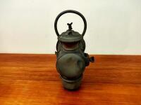 LAMPS: A pair of Edwardian Acetylene brass lamps with convex glass - 9