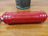 TANK: A large brass acetylene cylindrical tank and extinguisher - 4