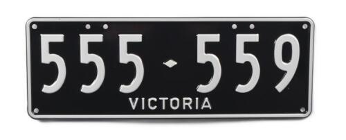 Six-Digit Victorian Custom Numeric plates '555-559', sold with rights to display [Location: Melbourne]
