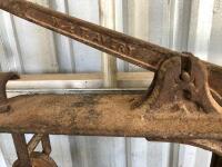SCALES: Ornate cast Iron W&T Avery LTD Birmingham platform scales with weights - 4