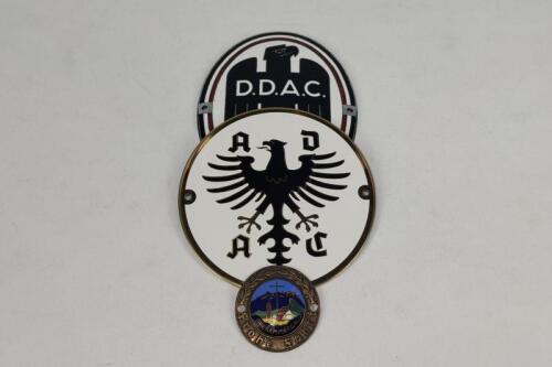 GERMAN: Three German car club badges. D.D.A.C car badge