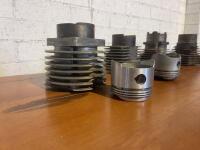 VELOCETTE: A collection of five barrrels, two with pistons [Location: Sydney] - 2