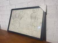 J.A.P.: A framed print of a 995cc J.A.P. OHV twin engine plans [Location: Sydney]