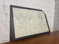 J.A.P.: A framed print of a 995cc J.A.P. OHV twin engine plans [Location: Sydney] - 2