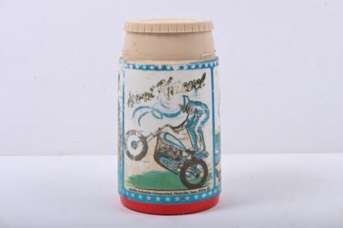 EVEL KNIEVEL: An original 1974 Evel Knievel Thermo Bottle by Aladdin