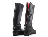 MOTORCYCLE BOOTS: A pair of Tex product, Mike Hailwood motorcycle boots in black leather. Marked size 9 - 2
