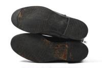 MOTORCYCLE BOOTS: A pair of Tex product, Mike Hailwood motorcycle boots in black leather. Marked size 9 - 4