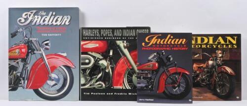 INDIAN: Four publications related to the Indian Motorcycle. 'INDIAN MOTORCYCLES' hardcover book by Jerry Hatfield and Hans Halberstadt