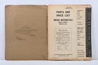 INDIAN: Two original March 1942 Indian MODEL 841 reference publications. 'PARTS PRICE LIST' (TM - 10 - 1518) for 'INDIAN SHAFT DRIVE MILITARY MOTORCYCLE' & 'MODEL 841 SHAFT DRIVEN INDIAN MOTORCYCLE, OPERATION AND MAINTENANCE MANUAL' (TM-10-1519). Both pro - 3