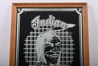 INDIAN: An Indian Motorcycles etched mirror displaying Indian Motorcycle head motif - 2