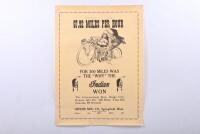 INDIAN: Two posters with an Indian motorcycle theme. RUSTY KAY & ASSOCIATES DESIGN 'Indian MOTO CYCLE' poster featuring a Indian Chief head decoration and Indian motorcycle - 2