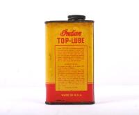 INDIAN: A tin of 'Indian TOP-LUBE' lubricant. Made in U.S.A by INDIAN MOTOCYCLE COMPANY - 2