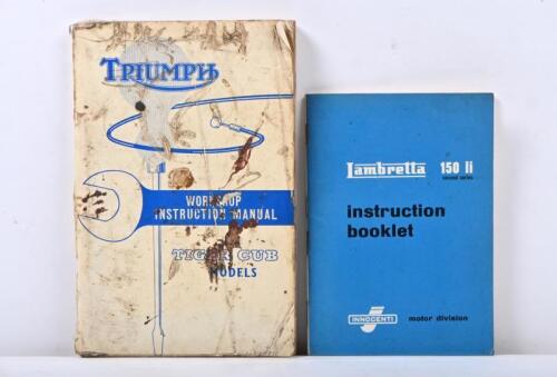 LAMBRETTA/TRIUMPH: Two motorcycle Instructions Manual's/booklet for Lambretta and Triumph. 'Lambretta 150 li second series instruction booklet' & 1964 'TRIUMPH WORKSHOP INSTRUCTION MANUAL No.8 - TIGER CUB' manual