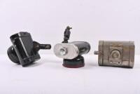 HEAD/TAIL LIGHTS: Three motor cycle head and tail lights. 1920s/1930s EVER READY brass head light - 2