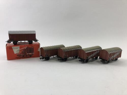 MARKLIN: Five Marklin 4505 series goods wagons, circa 1970s