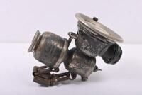 BIKE LAMP: A Powell & Hanmer, Birmingham, England, carbide bike lamp with lense