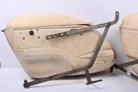 PANNIERS: Two cream luggage panniers with mounting brackets - 2