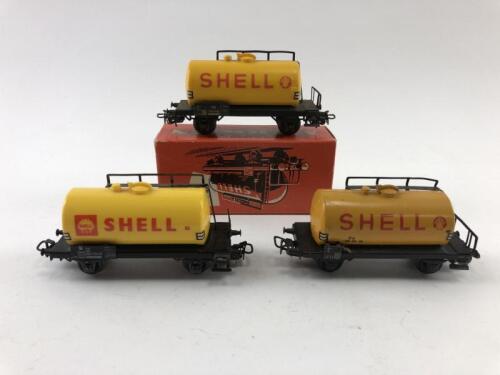 MARKLIN: Three Marklin "Shell" tank cars, circa 1970s, one boxed
