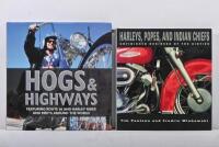 HARLEY-DAVIDSON: Two hardcover books predominantly concerned with&nbsp;Harley-Davidson motorbikes. 'HOGS & HIGHWAYS - FEATURING ROUTE 66 AND HARLEY RIDES AND MEETS AROUND THE WORLD' by MICRO DE CET