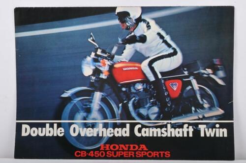HONDA: An original 1970s Honda CB-450 SUPER SPORTS fold up colour sales brochure
