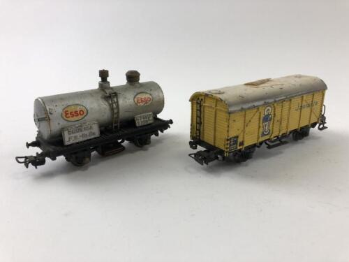 MARKLIN/POCHER: A Pocher track cleaning tanker and Marklin old style banana van circa 1949